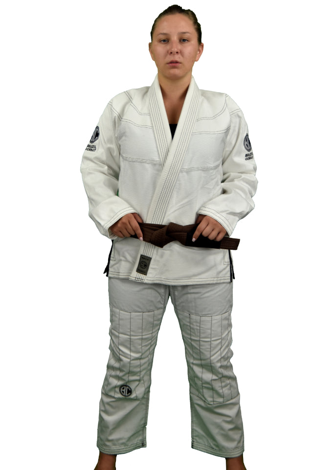 Brazil Combat Special (BCS) Women Jiu Jitsu Gi - White - IBJJF Certified