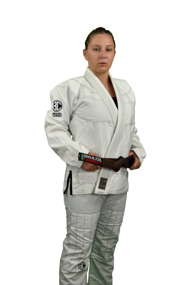 Brazil Combat Special (BCS) Women Jiu Jitsu Gi - White - IBJJF Certified